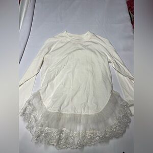 Simone Rocha x H&M sheer tulle blouse, featuring a floral applique hem XS